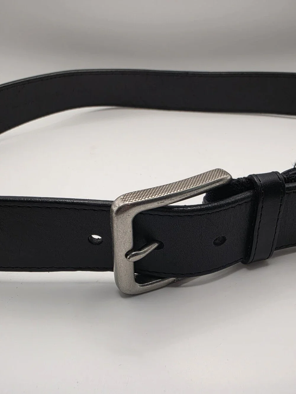 Carhartt Black Canvas‎ Leather Trim Belt Size 36 Logo Buckle Workwear Great Cond
